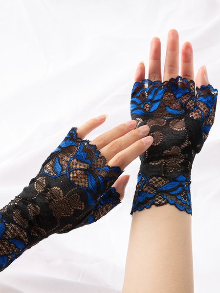 Halloween Colorful Floral Lace Gloves Valentine's Day Accessories, Blue, Women Gloves
Halloween Colorful Floral Lace Gloves Valentine's Day Accessories, Blue, Women Gloves
