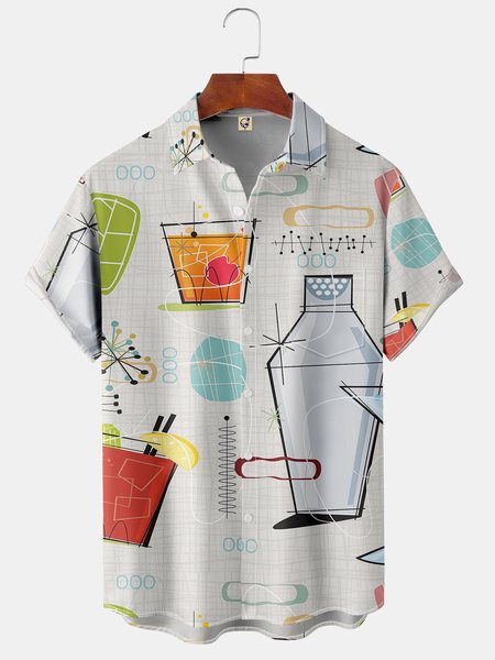 Men's Geometric Casual Short Sleeve Hawaiian Shirt with Chest Pocket, White, Short Sleeve Shirts
Men's Geometric Casual Short Sleeve Hawaiian Shirt with Chest Pocket, White, Short Sleeve Shirts