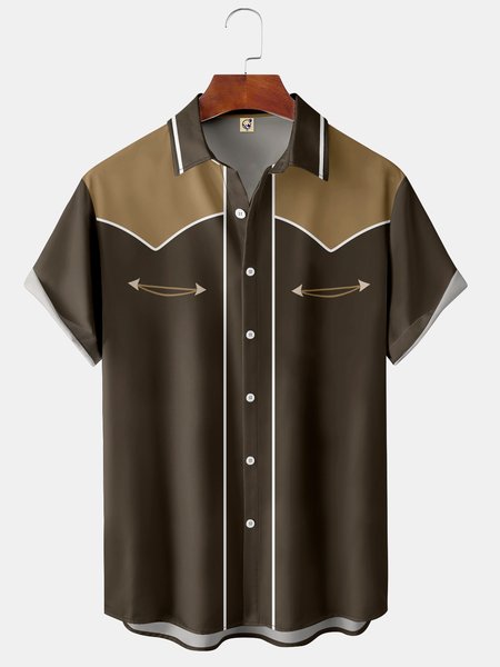 Mens Retro Cowboy Print Front Buttons Soft Breathable Fake Pocket Casual Western Shirts, Brown, Short Sleeve Shirts
Mens Retro Cowboy Print Front Buttons Soft Breathable Fake Pocket Casual Western Shirts, Brown, Short Sleeve Shirts