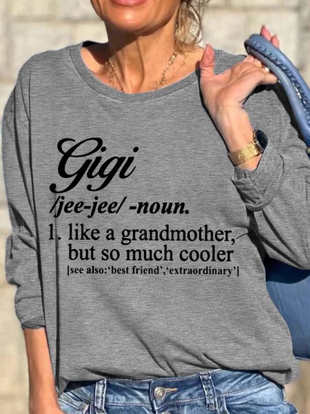 Women Gigi Grandmother Cooler Text Letters Casual Loose Sweatshirt, Gray, Hoodies&Sweatshirts
Women Gigi Grandmother Cooler Text Letters Casual Loose Sweatshirt, Gray, Hoodies&Sweatshirts