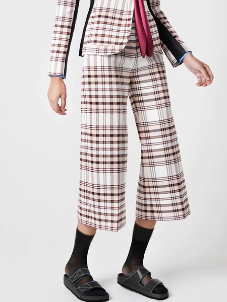 Urban Plaid Fashion Wide leg Pants, As picture, Pants