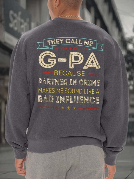 Men Partner In Crime Sound Like A Bad Influence Casual Regular Fit Sweatshirt, Gray, Hoodies&Sweatshirts