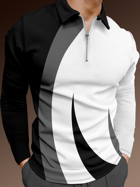 Casual Art Collection Geometric Stripes Color Block Pattern Lapel Long Sleeve Polo Print Top, Black, Polos
Casual Art Collection Geometric Stripes Color Block Pattern Lapel Long Sleeve Polo Print Top, Black, Polos