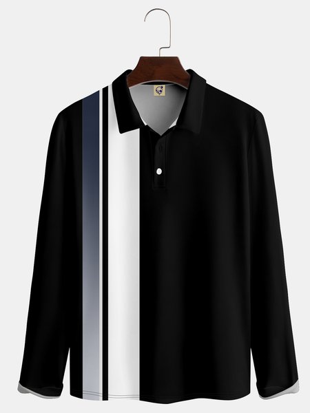 Casual Art Collection Gradient Geometric Stripes Color Block Pattern Lapel Button Long Sleeve Print Polo Shirt, Black, Long Sleeve T-shirts
Casual Art Collection Gradient Geometric Stripes Color Block Pattern Lapel Button Long Sleeve Print Polo Shirt, Black, Long Sleeve T-shirts