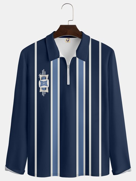 Casual Art Stripe Geometric Colorblock Lapel Zip Long Sleeve Print Polo Shirt, Deep blue, Long Sleeve T-shirts
Casual Art Stripe Geometric Colorblock Lapel Zip Long Sleeve Print Polo Shirt, Deep blue, Long Sleeve T-shirts