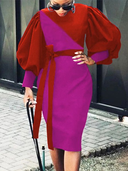 Color Block Autumn Urban Lantern Sleeve High Waist Micro-Elasticity Regular Fit Long sleeve Crew Neck Dresses for Women, As picture, Midi Dresses
Color Block Autumn Urban Lantern Sleeve High Waist Micro-Elasticity Regular Fit Long sleeve Crew Neck Dresses for Women, As picture, Midi Dresses