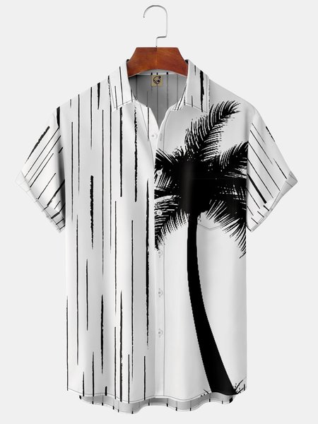 Mens Coconut Tree Stripes Print Front Buttons Soft Breathable Chest Pocket Casual Hawaiian Shirts, White, Short Sleeve Shirts
Mens Coconut Tree Stripes Print Front Buttons Soft Breathable Chest Pocket Casual Hawaiian Shirts, White, Short Sleeve Shirts