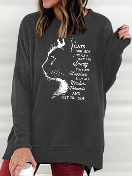 Women Light Cat Animals Letters Loose Sweatshirts, Deep gray, Hoodies&Sweatshirts
Women Light Cat Animals Letters Loose Sweatshirts, Deep gray, Hoodies&Sweatshirts