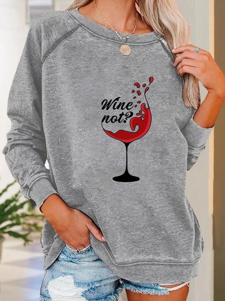 Women Funny Wine not Red Wine Simple Sweatshirt, Gray, Hoodies&Sweatshirts 
Women Funny Wine not Red Wine Simple Sweatshirt, Gray, Hoodies&Sweatshirts