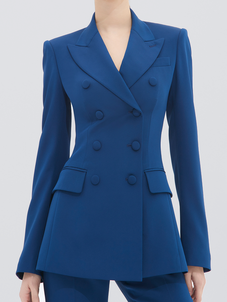 Regular Fit Lapel Collar Long sleeve Urban H-Line Blazer, Blue, Blazers