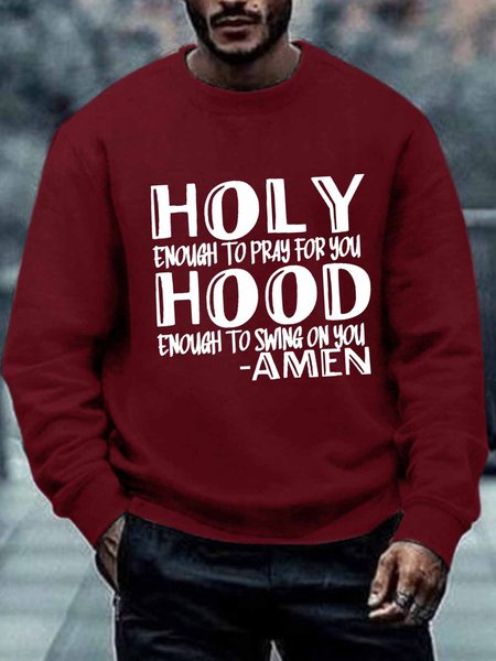 Men Holy Enough To Pray For You Loose Casual Sweatshirt, Red, Hoodies&Sweatshirts
Men Holy Enough To Pray For You Loose Casual Sweatshirt, Red, Hoodies&Sweatshirts