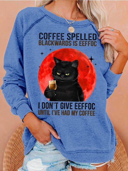 Womens Coffee Letters Crew Neck Casual Sweatshirt, Light blue, Hoodies&Sweatshirts
Womens Coffee Letters Crew Neck Casual Sweatshirt, Light blue, Hoodies&Sweatshirts