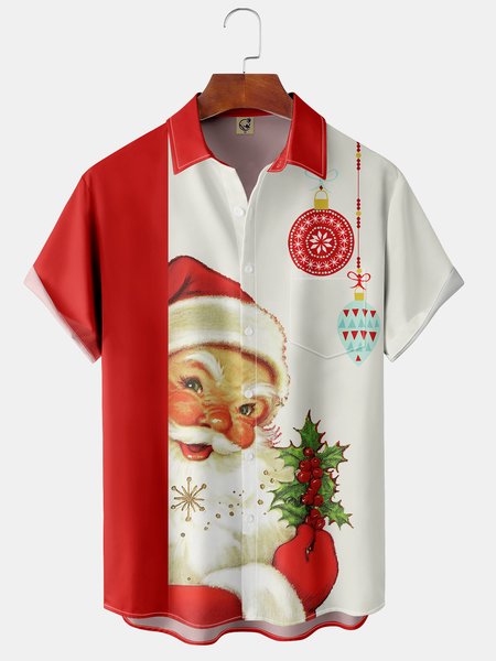 Men's Christmas Print Casual Breathable Pocket Short Sleeve Shirt, Red, Short Sleeve Shirts
Men's Christmas Print Casual Breathable Pocket Short Sleeve Shirt, Red, Short Sleeve Shirts