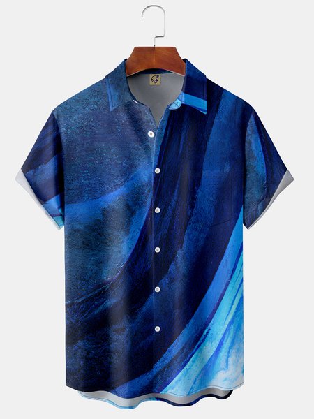 Men's Casual Art Gradient Front Button Soft Breathable Chest Pocket Casual Hawaiian Shirt, Blue, Short Sleeve Shirts
Men's Casual Art Gradient Front Button Soft Breathable Chest Pocket Casual Hawaiian Shirt, Blue, Short Sleeve Shirts
