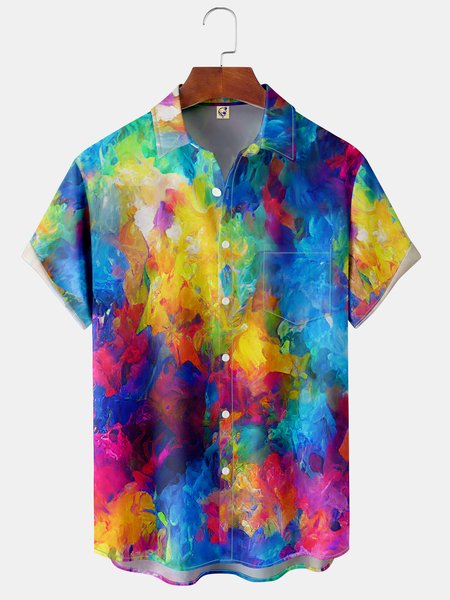 Men's Casual Art Tie Dye Front Button Soft Breathable Chest Pocket Casual Hawaiian Shirt, Blue, Short Sleeve Shirts
Men's Casual Art Tie Dye Front Button Soft Breathable Chest Pocket Casual Hawaiian Shirt, Blue, Short Sleeve Shirts