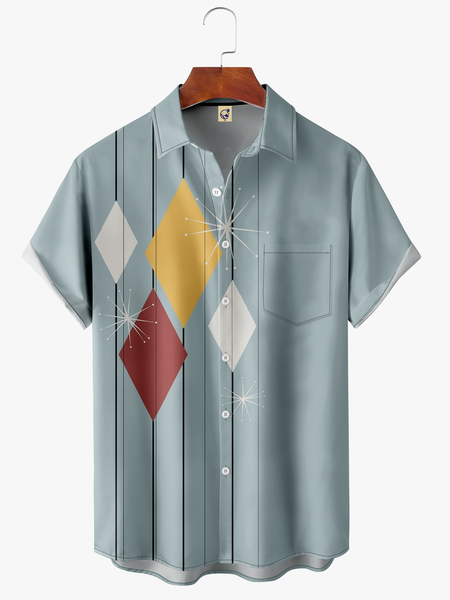 Men's Geometric Art Print Fashion Hawaiian Lapel Short Sleeve Shirt, Blue, Short Sleeve Shirts
Men's Geometric Art Print Fashion Hawaiian Lapel Short Sleeve Shirt, Blue, Short Sleeve Shirts
