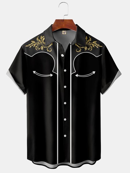 Men's Western Denim Print Casual Breathable Short Sleeve Shirt, Black, Short Sleeve Shirts
Men's Western Denim Print Casual Breathable Short Sleeve Shirt, Black, Short Sleeve Shirts