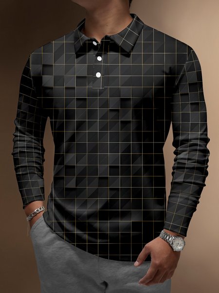 Casual Art Stripe Geometric Colorblock Lapel Zip Long Sleeve Print Polo Shirt, Black, Long Sleeve T-shirts
Casual Art Stripe Geometric Colorblock Lapel Zip Long Sleeve Print Polo Shirt, Black, Long Sleeve T-shirts