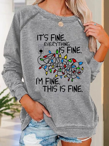 Women Funny I’m Fine Everything Is Fine Christmas Lights Crew Neck Loose Sweatshirt, Gray, Hoodies&Sweatshirts
Women Funny I’m Fine Everything Is Fine Christmas Lights Crew Neck Loose Sweatshirt, Gray, Hoodies&Sweatshirts