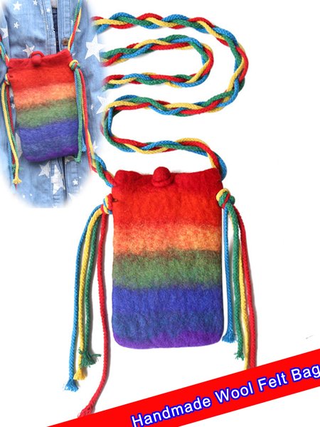 Wool Felt Rainbow Gradient Phone Bag Fringed Shoulder Crossbody Bag, Multicolor, Women's Bags
Wool Felt Rainbow Gradient Phone Bag Fringed Shoulder Crossbody Bag, Multicolor, Women's Bags