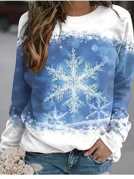 Crew Neck Raglan Sleeve Snowflake Loose Sweatshirts, White-blue, Sweatshirts & Hoodies
Crew Neck Raglan Sleeve Snowflake Loose Sweatshirts, White-blue, Sweatshirts & Hoodies