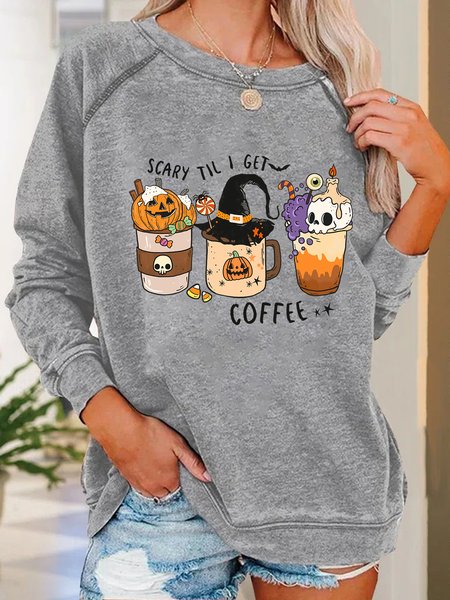 Women Funny Scary Til I Get Coffee Halloween Loose Sweatshirts, Gray, Hoodies&Sweatshirts
Women Funny Scary Til I Get Coffee Halloween Loose Sweatshirts, Gray, Hoodies&Sweatshirts