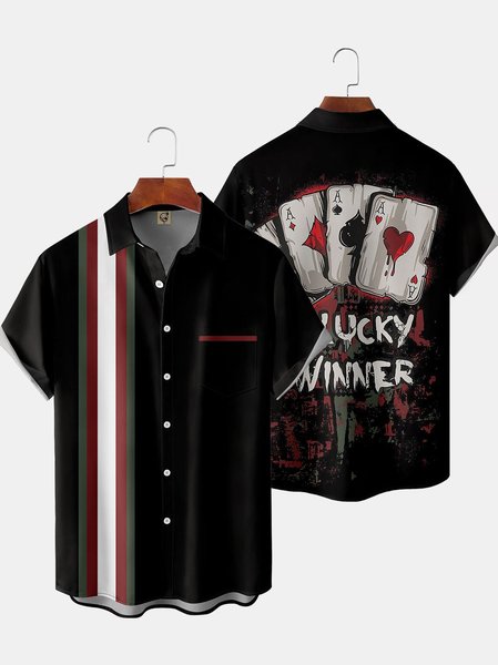 Men's Casual Short Sleeve Hawaiian Shirt with Chest Pocket Print, Black, Short Sleeve Shirts
Men's Casual Short Sleeve Hawaiian Shirt with Chest Pocket Print, Black, Short Sleeve Shirts