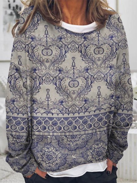 Damask Folk print loose Pullover Sweater plus size, Blue, Sweatshirts & Hoodies
Damask Folk print loose Pullover Sweater plus size, Blue, Sweatshirts & Hoodies