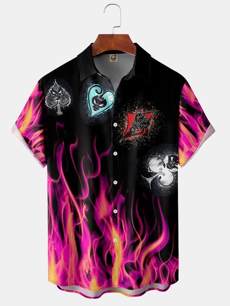 Men's Flame Print Fashion Hawaiian Lapel Short Sleeve Shirt, Red, Short Sleeve Shirts
Men's Flame Print Fashion Hawaiian Lapel Short Sleeve Shirt, Red, Short Sleeve Shirts