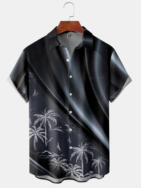 Men's Coconut Tree Print Fashion Hawaiian Lapel Short Sleeve Shirt, Black, Short Sleeve Shirts
Men's Coconut Tree Print Fashion Hawaiian Lapel Short Sleeve Shirt, Black, Short Sleeve Shirts