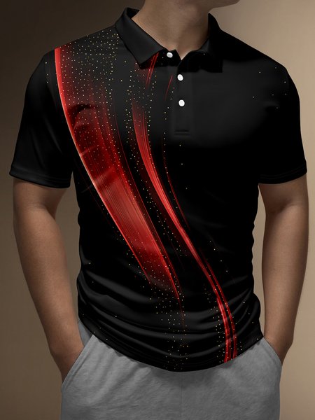 Casual Art Collection 3D Gradient Geometric Stripes Color Block Pattern Lapel Button Short Sleeve Print Polo Shirt, Black, Men's t-shirts
Casual Art Collection 3D Gradient Geometric Stripes Color Block Pattern Lapel Button Short Sleeve Print Polo Shirt, Black, Men's t-shirts