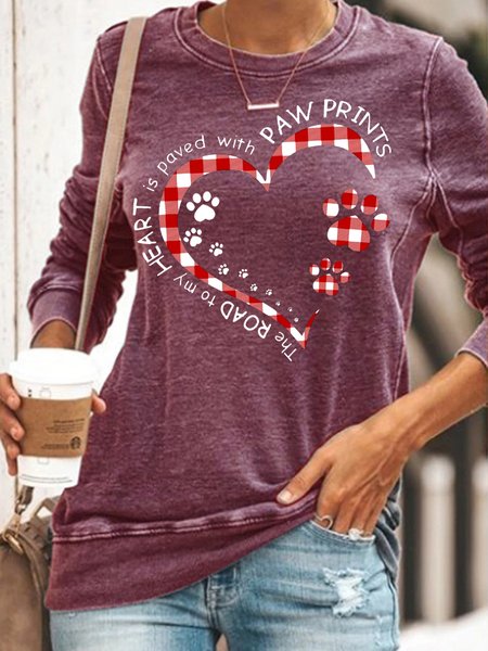 Womens The Road To My Heart Is Paved With Pawprints Casual Sweatshirt, Red, Hoodies&Sweatshirts
Womens The Road To My Heart Is Paved With Pawprints Casual Sweatshirt, Red, Hoodies&Sweatshirts
