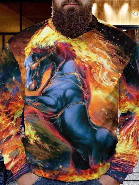 Men Horse and Fire Pattern Crew Neck Casual Sweatshirt, As picture, Hoodies&Sweatshirts
Men Horse and Fire Pattern Crew Neck Casual Sweatshirt, As picture, Hoodies&Sweatshirts