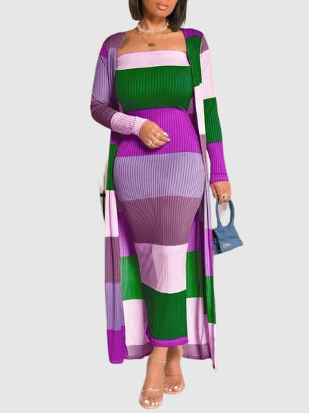 Strapless Urban Tight Daily Midi Dress, Purple, Dresses