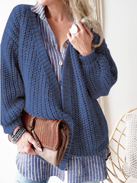 JFN Casual Lantern Sleeve Open Front Ribbed Knit Cardigan, Purplish blue, Sweaters
JFN Casual Lantern Sleeve Open Front Ribbed Knit Cardigan, Purplish blue, Sweaters