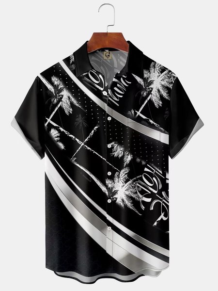 Men's Coconut Tree Print Fashion Hawaiian Lapel Short Sleeve Shirt, Black, Short Sleeve Shirts
Men's Coconut Tree Print Fashion Hawaiian Lapel Short Sleeve Shirt, Black, Short Sleeve Shirts