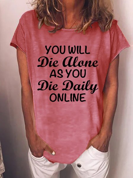Lilicloth X Yuna You Will Die Alone As You Die Daily Online Women's T-Shirt, Red, T-shirts
Lilicloth X Yuna You Will Die Alone As You Die Daily Online Women's T-Shirt, Red, T-shirts
