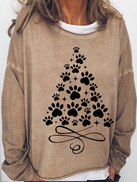 Women's Christmas Tree With Paws Crew Neck Casual Sweatshirt, Light brown, Hoodies&Sweatshirts
Women's Christmas Tree With Paws Crew Neck Casual Sweatshirt, Light brown, Hoodies&Sweatshirts