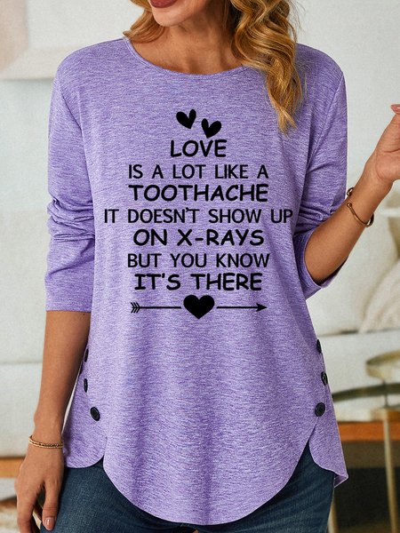 Lilicloth X Yuna Love Is A Lot Like A Toothache Women's Long Sleeve T-Shirt, Purple, Long sleeves
Lilicloth X Yuna Love Is A Lot Like A Toothache Women's Long Sleeve T-Shirt, Purple, Long sleeves