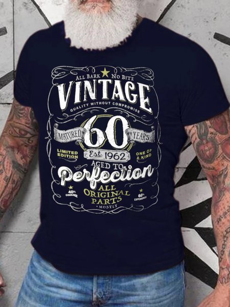 Men's Vintage 60 Yeas Perfection Cotton Text Letters Loose T-Shirt, Purplish blue, T-shirts
Men's Vintage 60 Yeas Perfection Cotton Text Letters Loose T-Shirt, Purplish blue, T-shirts