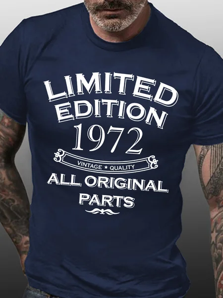 Men's Limited Edition 1972 All Original Parts Cotton Casual Loose T-Shirt, Purplish blue, T-shirts
Men's Limited Edition 1972 All Original Parts Cotton Casual Loose T-Shirt, Purplish blue, T-shirts