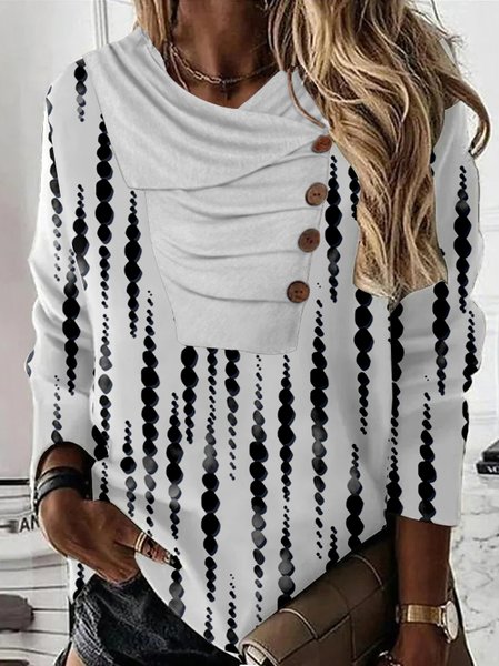 Geometric Shawl Collar Sweatshirts, Gray, Sweatshirts & Hoodies