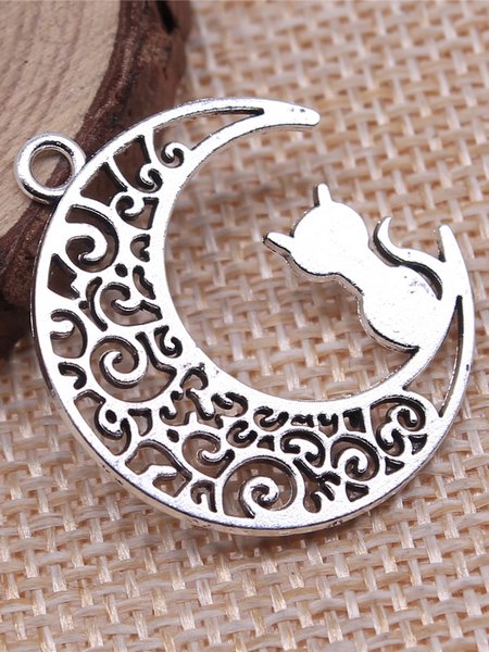 DIY Moon Cat Pattern Pendant Bracelet Necklace Jewelry Accessories Thanksgiving Halloween Gifts, Silver, Necklaces
DIY Moon Cat Pattern Pendant Bracelet Necklace Jewelry Accessories Thanksgiving Halloween Gifts, Silver, Necklaces