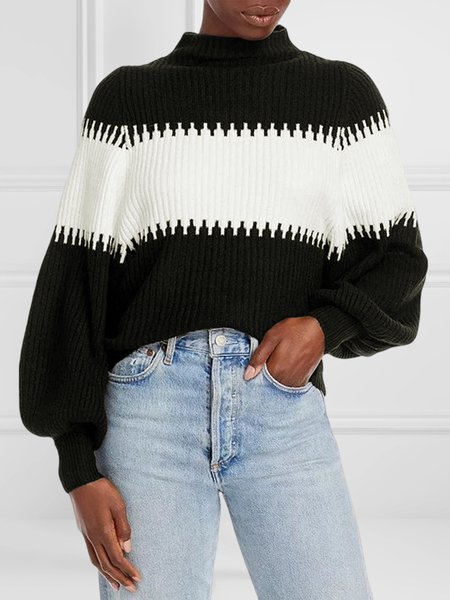 Long sleeve Urban Regular Fit Sweater, Black-white, Pullovers