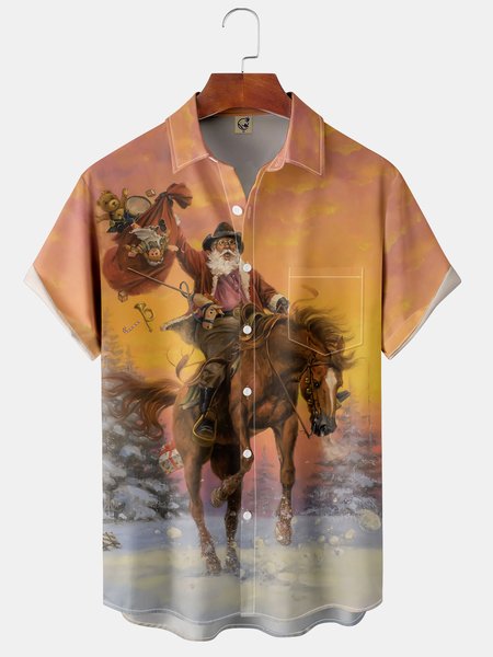 Men's Santa Print Fashion Hawaiian Lapel Short Sleeve Shirt, Yellow, Short Sleeve Shirts
Men's Santa Print Fashion Hawaiian Lapel Short Sleeve Shirt, Yellow, Short Sleeve Shirts