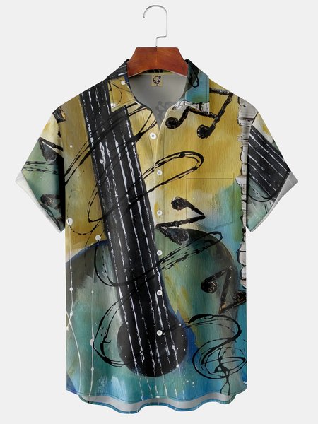 Men's Music Guitar Print Fashion Hawaiian Lapel Short Sleeve Shirt, Green, Short Sleeve Shirts
Men's Music Guitar Print Fashion Hawaiian Lapel Short Sleeve Shirt, Green, Short Sleeve Shirts