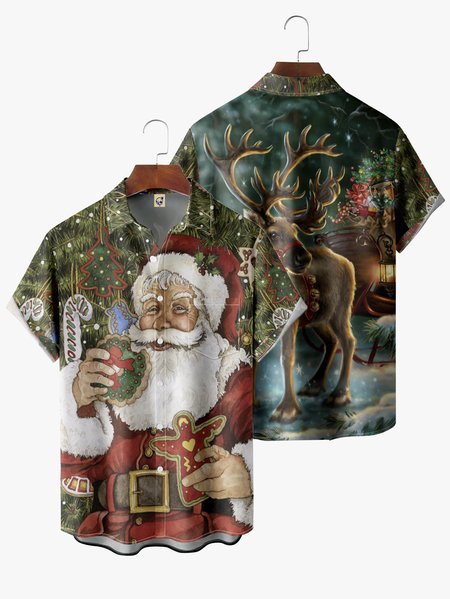 Men's Santa Print Fashion Hawaiian Lapel Short Sleeve Shirt, Green, Short Sleeve Shirts
Men's Santa Print Fashion Hawaiian Lapel Short Sleeve Shirt, Green, Short Sleeve Shirts