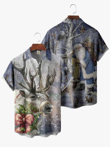 Men's Santa Print Fashion Hawaiian Lapel Short Sleeve Shirt, Blue, Short Sleeve Shirts
Men's Santa Print Fashion Hawaiian Lapel Short Sleeve Shirt, Blue, Short Sleeve Shirts