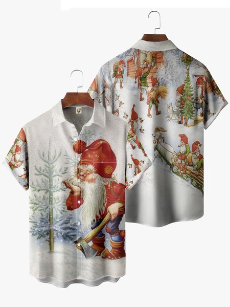 Men's Santa Print Fashion Hawaiian Lapel Short Sleeve Shirt, White, Short Sleeve Shirts
Men's Santa Print Fashion Hawaiian Lapel Short Sleeve Shirt, White, Short Sleeve Shirts