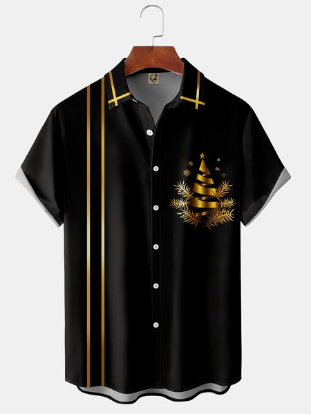 Men's Vintage Gold Christmas Tree Print Fashion Hawaiian Short Sleeve Shirt, Black, Short Sleeve Shirts
Men's Vintage Gold Christmas Tree Print Fashion Hawaiian Short Sleeve Shirt, Black, Short Sleeve Shirts